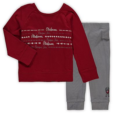 Girls Infant Colosseum Crimson/Gray Alabama Crimson Tide Crystal Ball Long Sleeve T-Shirt and Leggings Set