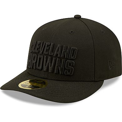 Men's New Era Black Cleveland Browns Black on Black Low Profile 59FIFTY II Fitted Hat