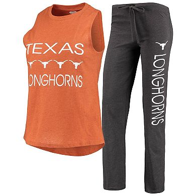 Women's Concepts Sport Texas Orange/Charcoal Texas Longhorns Team Tank Top & Pants Sleep Set