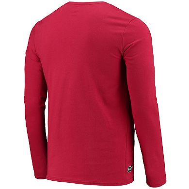Men's New Era Red Tampa Bay Buccaneers Combine Authentic Static Abbreviation Long Sleeve T-Shirt