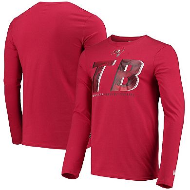 Men's New Era Red Tampa Bay Buccaneers Combine Authentic Static Abbreviation Long Sleeve T-Shirt
