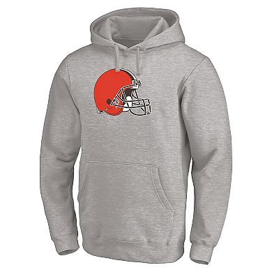 Men's Fanatics Branded Heathered Gray Cleveland Browns Team Big & Tall Primary Logo Pullover Hoodie