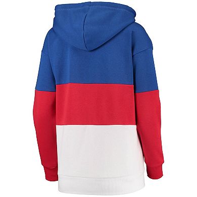 Women's G-III Sports by Carl Banks Royal/Red Chicago Cubs Block and Tackle Colorblock Pullover Hoodie