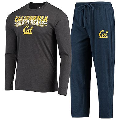 Men's Concepts Sport Navy/Heathered Charcoal Cal Bears Meter Long Sleeve T-Shirt & Pants Sleep Set