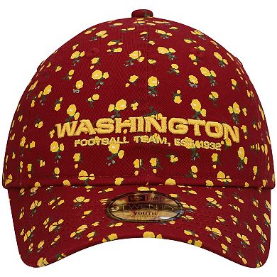 Girls Youth New Era Burgundy Washington Football Team Floral 9TWENTY Adjustable Hat