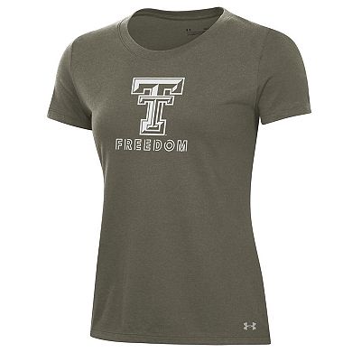 Women's Under Armour Olive Texas Tech Red Raiders Freedom Performance T-Shirt