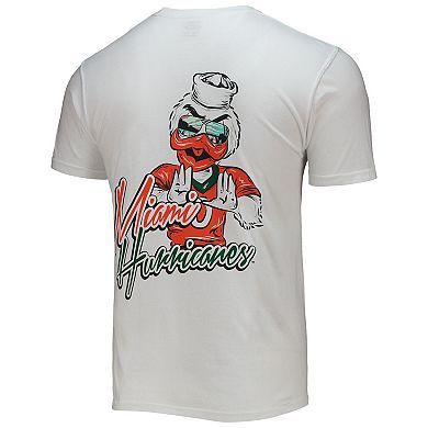 Men's White Miami Hurricanes Mascot Bandana T-Shirt