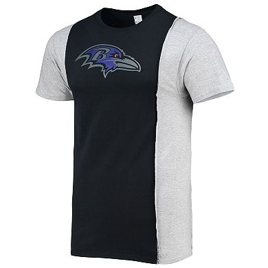 Men's Refried Apparel Black/Heathered Gray Baltimore Ravens Sustainable Split T-Shirt