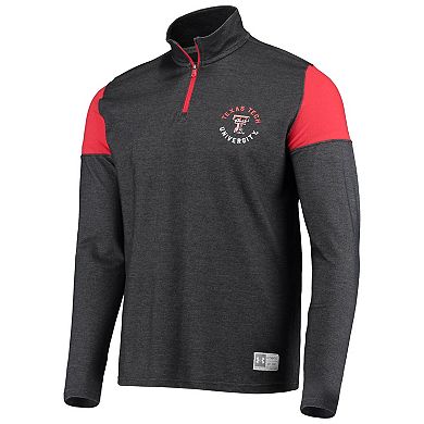 Men's Under Armour Heathered Charcoal Texas Tech Red Raiders Gameday Tri-Blend Quarter-Zip Jacket