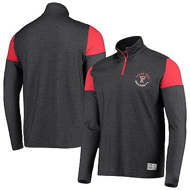 Men's Under Armour Heathered Charcoal Texas Tech Red Raiders Gameday Tri-Blend Quarter-Zip Jacket