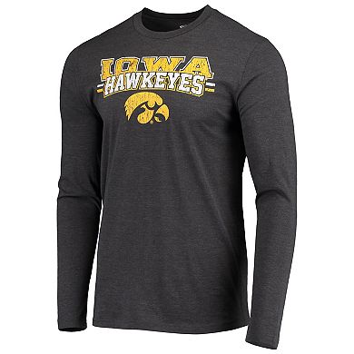 Men's Concepts Sport Black/Heathered Charcoal Iowa Hawkeyes Meter Long Sleeve T-Shirt & Pants Sleep Set