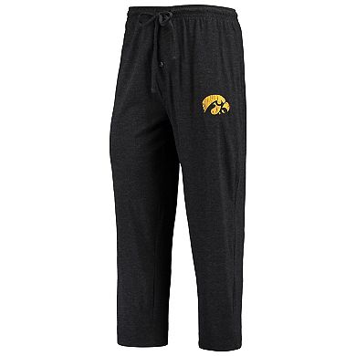 Men's Concepts Sport Black/Heathered Charcoal Iowa Hawkeyes Meter Long Sleeve T-Shirt & Pants Sleep Set