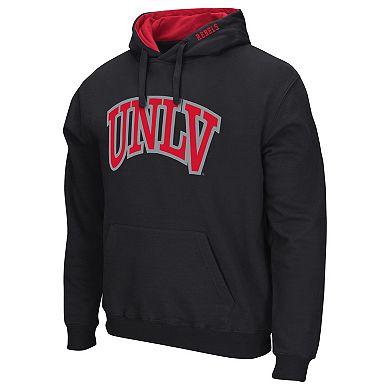 Men's Colosseum Black UNLV Rebels Arch and Logo Pullover Hoodie