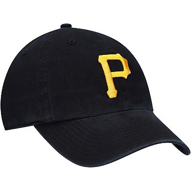 Youth '47 Black Pittsburgh Pirates Team Logo Clean Up Adjustable Hat