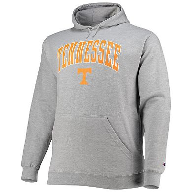 Men's Champion Heather Gray Tennessee Volunteers Big & Tall Arch Over Logo Powerblend Pullover Hoodie