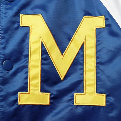 Men's Starter Royal/Gold Milwaukee Brewers Varsity Tri-Color Satin Full-Snap Jacket