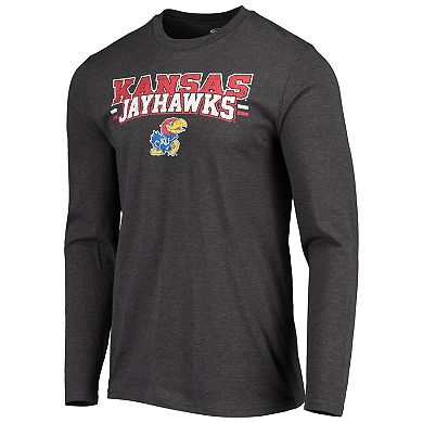 Men's Concepts Sport Royal/Heathered Charcoal Kansas Jayhawks Meter Long Sleeve T-Shirt & Pants Sleep Set