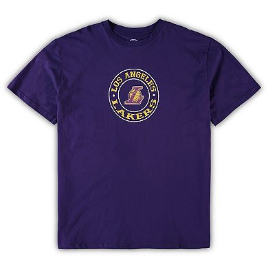 Men's Concepts Sport Purple/Black Los Angeles Lakers Big & Tall T-Shirt & Shorts Sleep Set