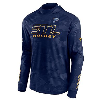 Men's Fanatics Branded Navy St. Louis Blues Authentic Pro Locker Room Camo Pullover Hoodie