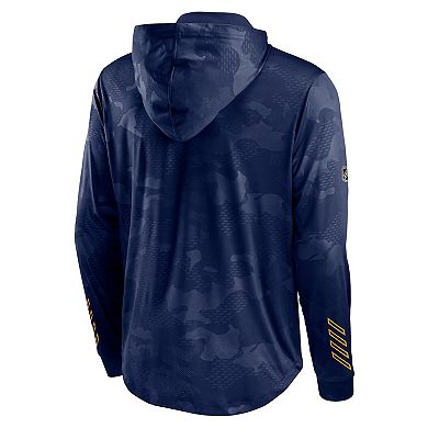 Men's Fanatics Branded Navy St. Louis Blues Authentic Pro Locker Room Camo Pullover Hoodie