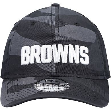 Men's New Era Charcoal Cleveland Browns Camo Core Classic 2.0 9TWENTY Adjustable Hat