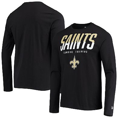 Men's New Era Black New Orleans Saints Combine Authentic Split Line Long Sleeve T-Shirt