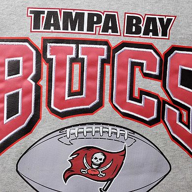 Men's Mitchell & Ness Heathered Gray Tampa Bay Buccaneers Big & Tall Allover Print Pullover Sweatshirt