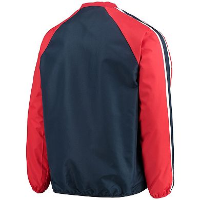 Men's G-III Sports by Carl Banks Navy/Red St. Louis Cardinals Kickoff Raglan V-Neck Pullover Jacket