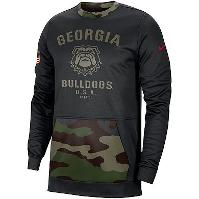 Men's Nike Black/Camo Georgia Bulldogs Military Appreciation Performance Pullover Sweatshirt