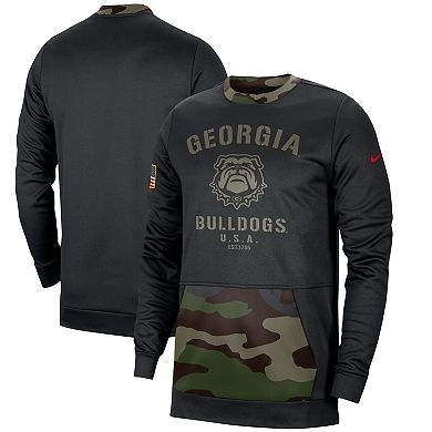 Men's Nike Black/Camo Georgia Bulldogs Military Appreciation Performance Pullover Sweatshirt