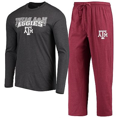 Men's Concepts Sport Maroon/Heathered Charcoal Texas A&M Aggies Meter Long Sleeve T-Shirt & Pants Sleep Set