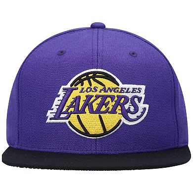 Men's Mitchell & Ness Purple Los Angeles Lakers Hardwood Classics Bandana Undervisor Snapback Hat