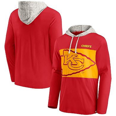 Men's Fanatics Branded Red Kansas City Chiefs Long Sleeve Hoodie T-Shirt