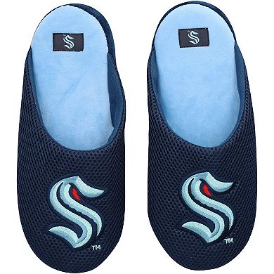Men's FOCO Seattle Kraken Big Logo Colorblock Mesh Slippers