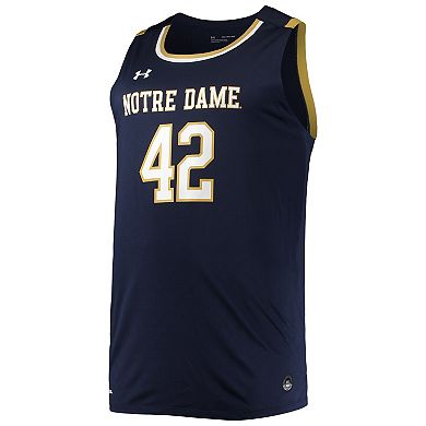 Men's Under Armour #42 Navy Notre Dame Fighting Irish Replica Basketball Jersey