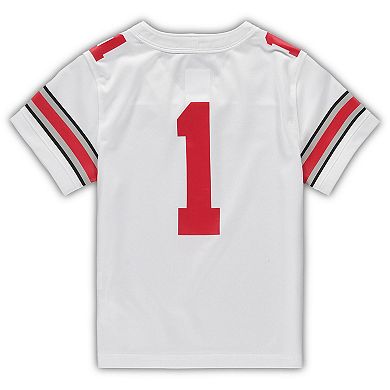 Preschool Nike #1 White Ohio State Buckeyes Untouchable Football Jersey