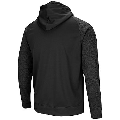 Men's Colosseum Black Army Black Knights Blackout 3.0 Tonal Raglan Full-Zip Hoodie