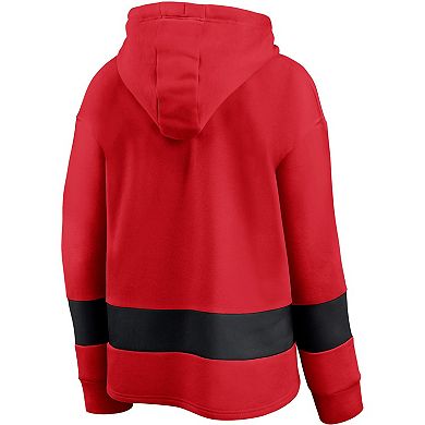 Women's Fanatics Branded Red/Black Chicago Blackhawks Colors of Pride Colorblock Pullover Hoodie