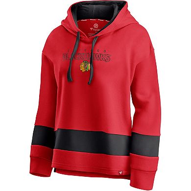 Women's Fanatics Branded Red/Black Chicago Blackhawks Colors of Pride Colorblock Pullover Hoodie