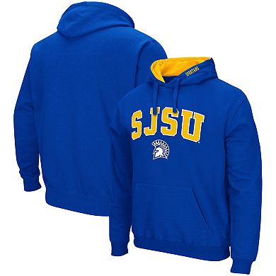 Men's Colosseum Royal San Jose State Spartans Arch and Logo Pullover Hoodie