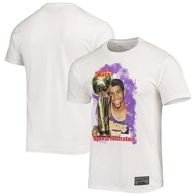 Men's Mitchell & Ness x Sports Illustrated Magic Johnson White Los Angeles Lakers Player T-Shirt