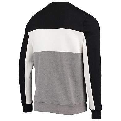 Men's Junk Food Black/Silver Las Vegas Raiders Color Block Pullover Sweatshirt