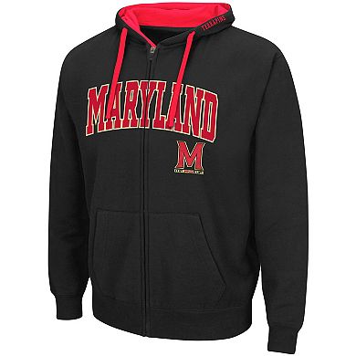 Men's Colosseum Black Maryland Terrapins Big & Tall Full-Zip Hoodie