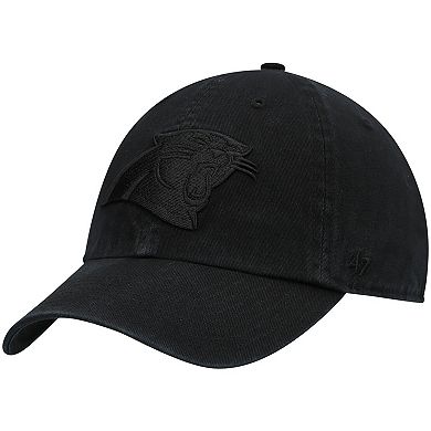 Men's '47 Black Carolina Panthers Team Tonal Clean Up Adjustable Hat
