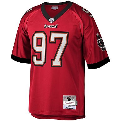Men's Mitchell & Ness Simeon Rice Red Tampa Bay Buccaneers Legacy Replica Jersey