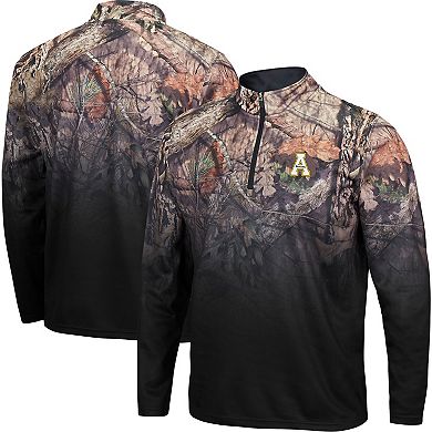 Men's Colosseum Black Appalachian State Mountaineers Mossy Oak Fleet II Quarter-Zip Jacket