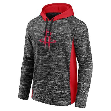 Men's Fanatics Branded Heathered Charcoal Houston Rockets Instant Replay Colorblocked Pullover Hoodie
