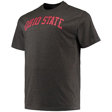 Men's Champion Heathered Charcoal Ohio State Buckeyes Big & Tall Arch Team Logo T-Shirt