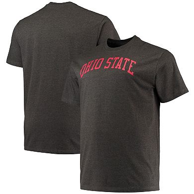 Men's Champion Heathered Charcoal Ohio State Buckeyes Big & Tall Arch Team Logo T-Shirt