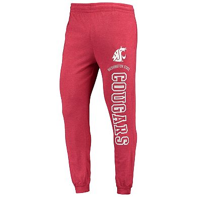 Men's Concepts Sport Crimson/Heather Charcoal Washington State Cougars Meter Long Sleeve Hoodie T-Shirt & Jogger Pajama Set